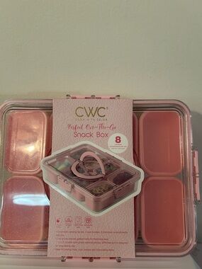 CWC Pink Perfect On-The-Go Snack Box - 8 Compartment Travel Organizer